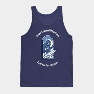 Snow Covered Mountains, endless Possibilities Skiing Tank Top